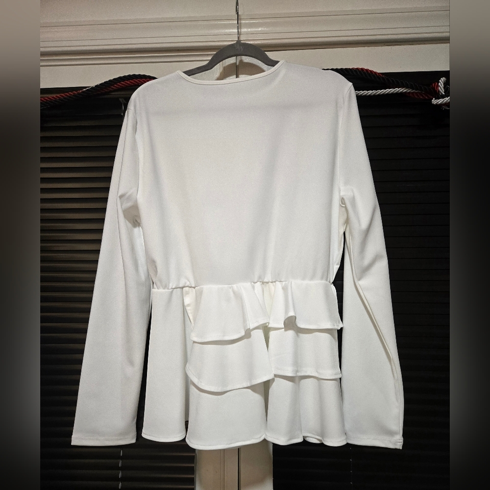 Elegant White Ruffle Top